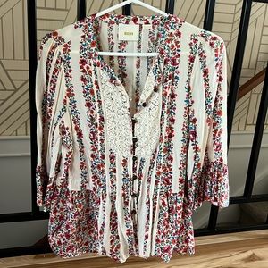 Maeve cream and floral blouse
